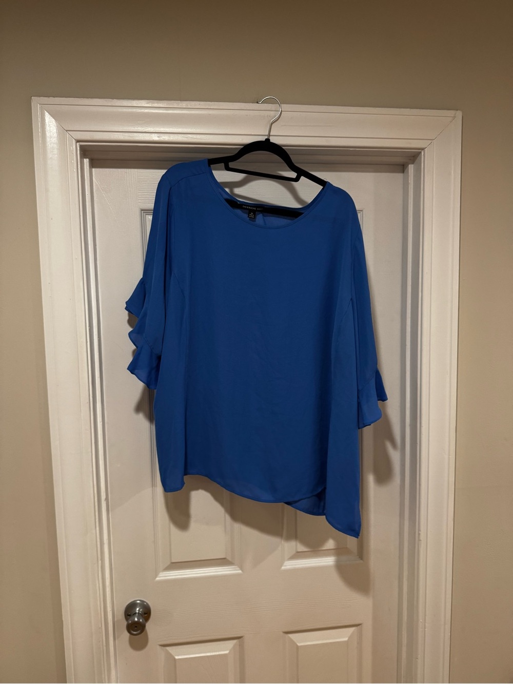 Zac & Rachel Royal Blue Ruffle Sleeve Blouse
